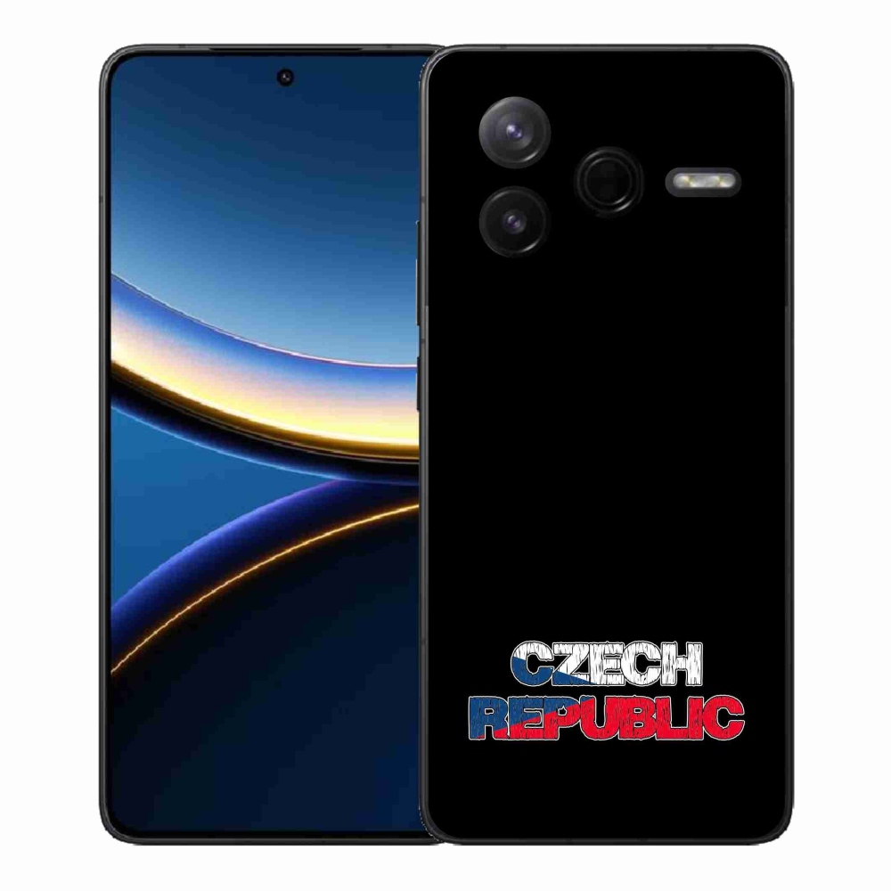 Gélový kryt mmCase na Xiaomi Poco F7 Pro - Czech Republic čierne pozadie