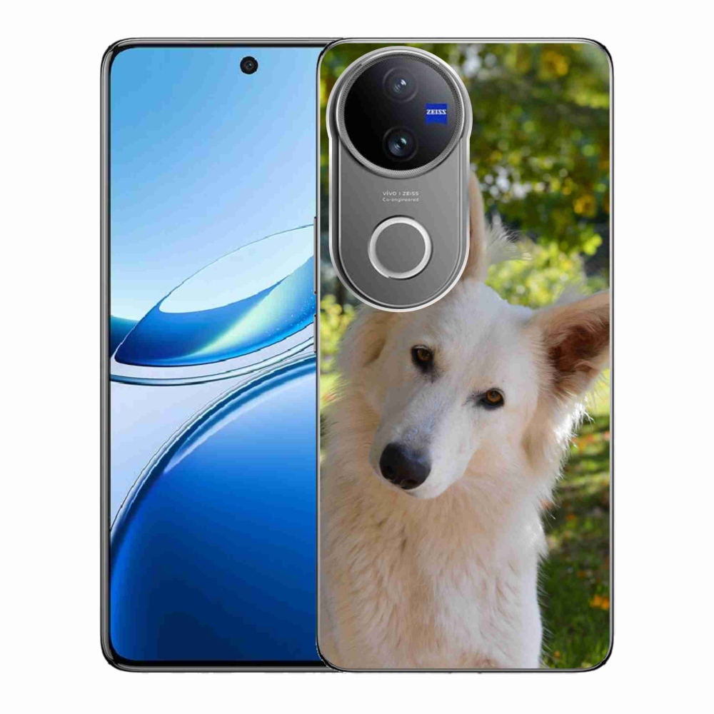 Gélový kryt mmCase na Vivo V50 5G - biely švajčiarsky ovčiak 1