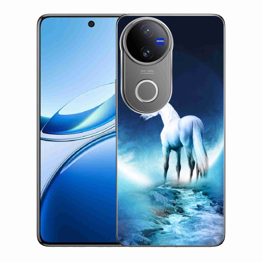 Gélový kryt mmCase na Vivo V50 5G - biely jednorožec