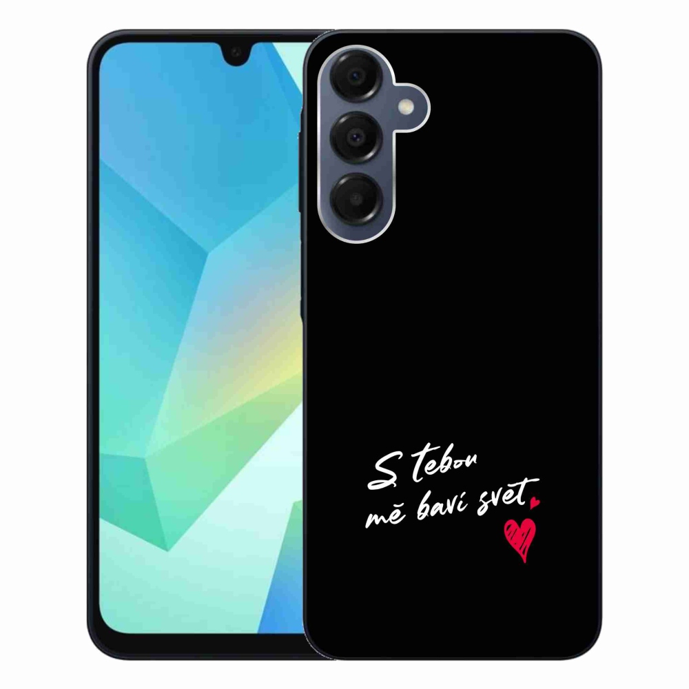 Gélový kryt mmCase na Samsung Galaxy A16 4G/5G - zamilovaný text 1 čierne pozadie