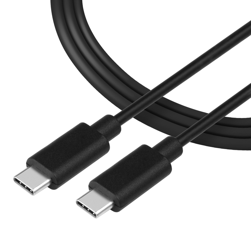 Taktický kábel s hladkým závitom USB-C/USB-C 2 m čierny
