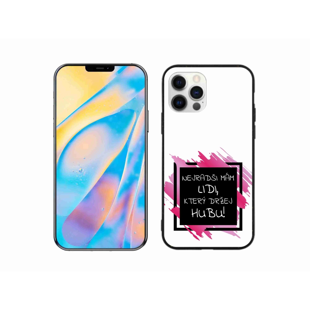 Gélový kryt mmCase na iPhone 12 Pro - vtipný text 7 čiernobiele pozadie