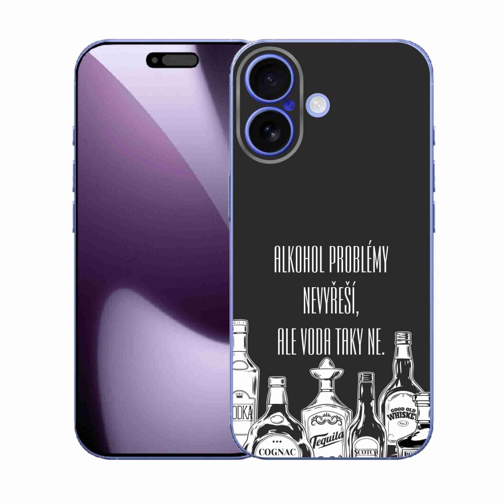 Gélový kryt mmCase na iPhone 17 - vtipný text čierne pozadie