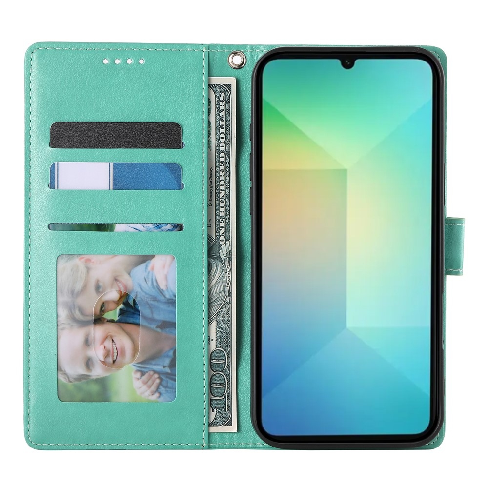 Flowery knižkové púzdro na Samsung Galaxy A07 4G - modrozelené
