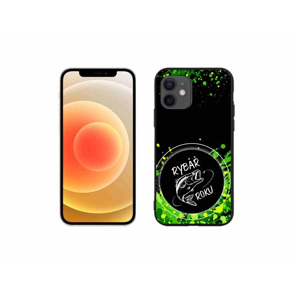 Gélový kryt mmCase na iPhone 12 mini - rybár roku čierne pozadie