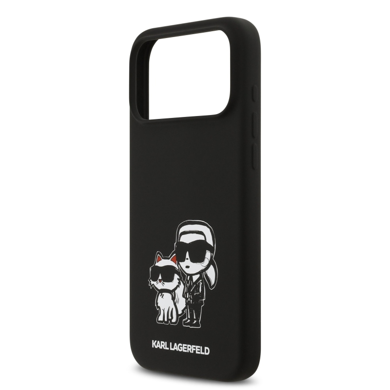 Karl Lagerfeld Liquid Silicone K&CH Sketch MagSafe Back Cover pre iPhone 17 Pro Max Black
