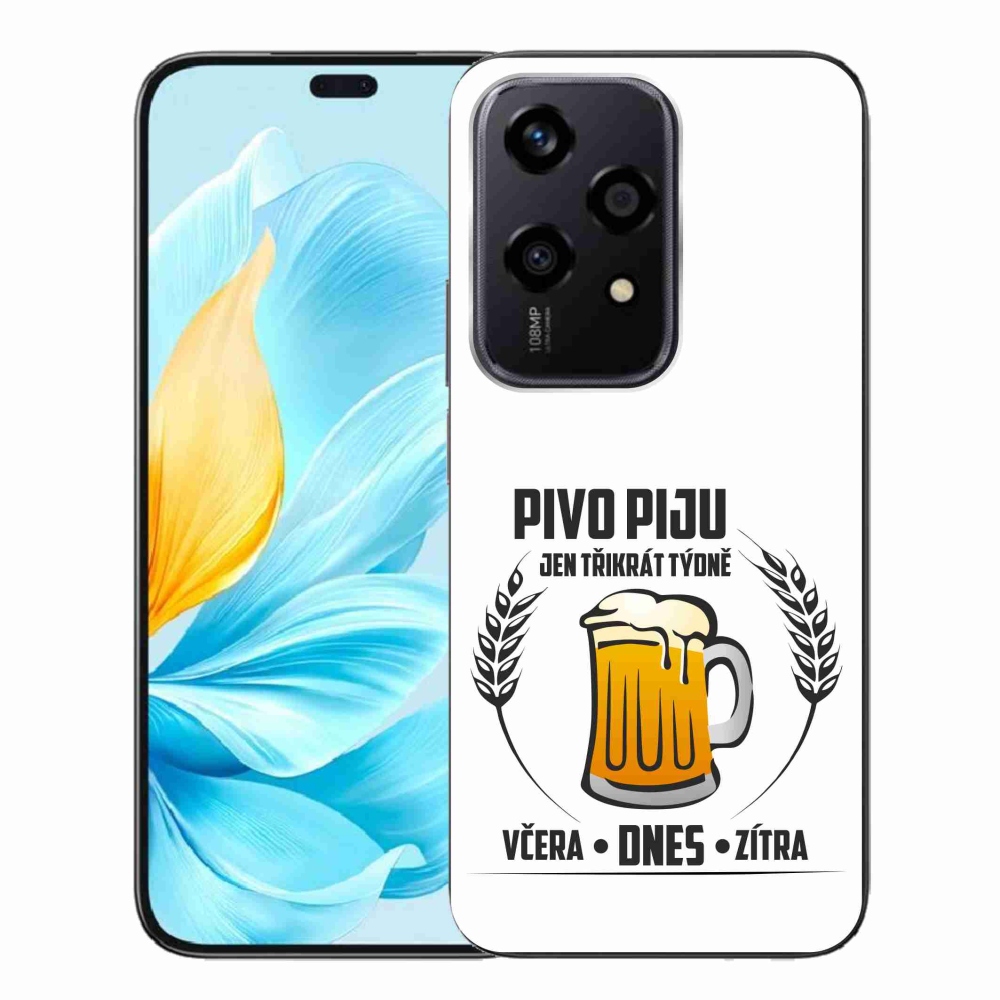 Gélový kryt mmCase na Honor 200 Lite 5G - pivní motív biele pozadie