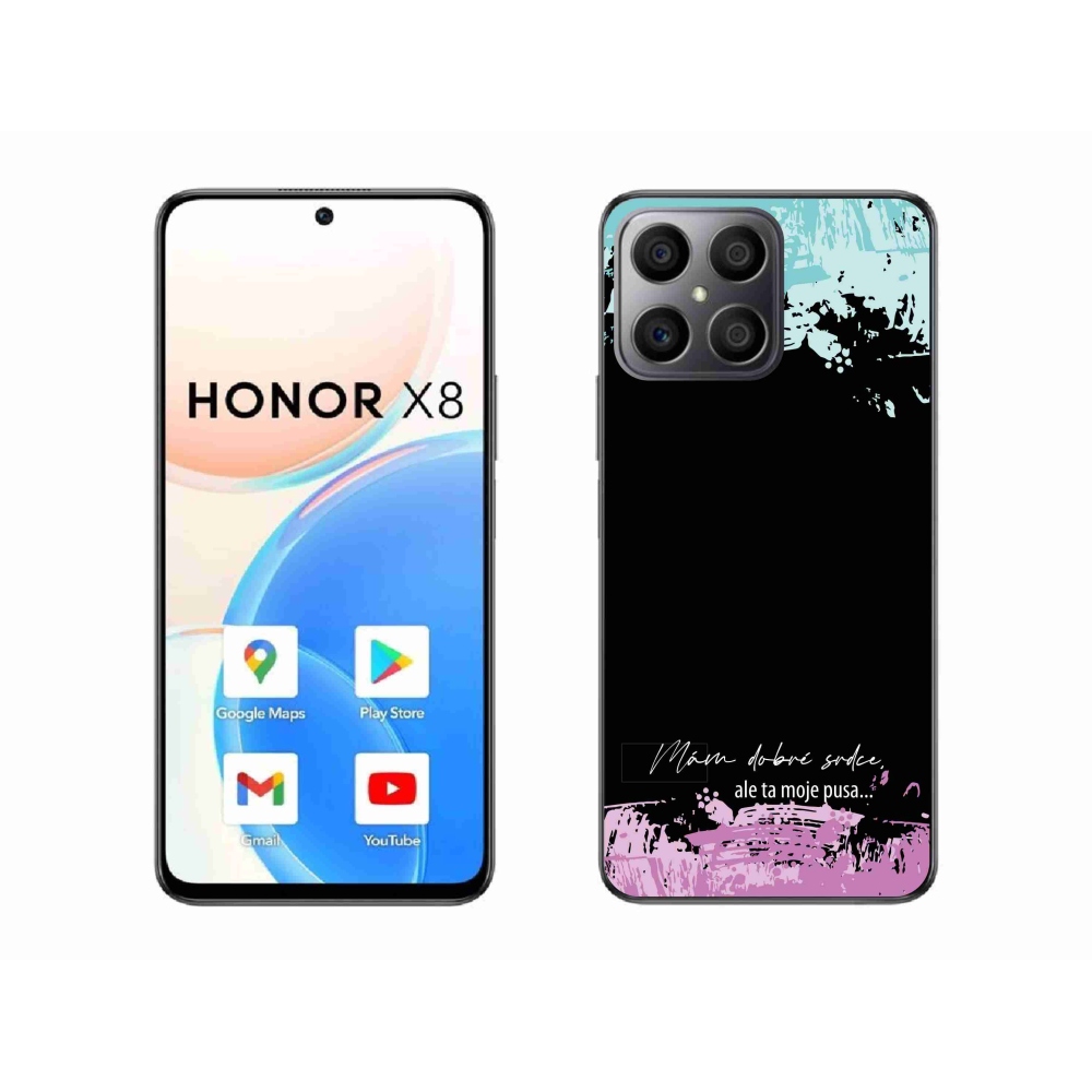 Gélový kryt mmCase na Honor X8 4G - vtipný text 3 čierne pozadie