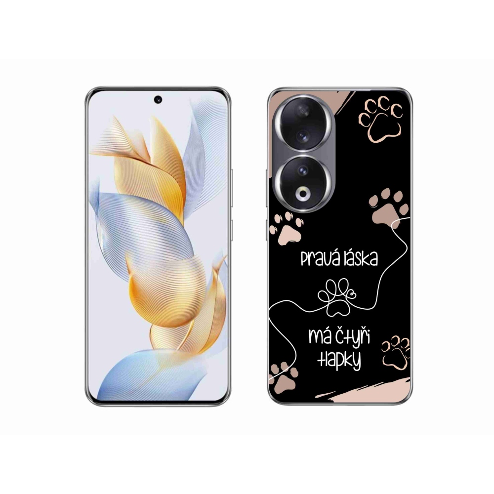 Gélový kryt mmCase na Honor 90 - psí motív 1 čierne pozadie