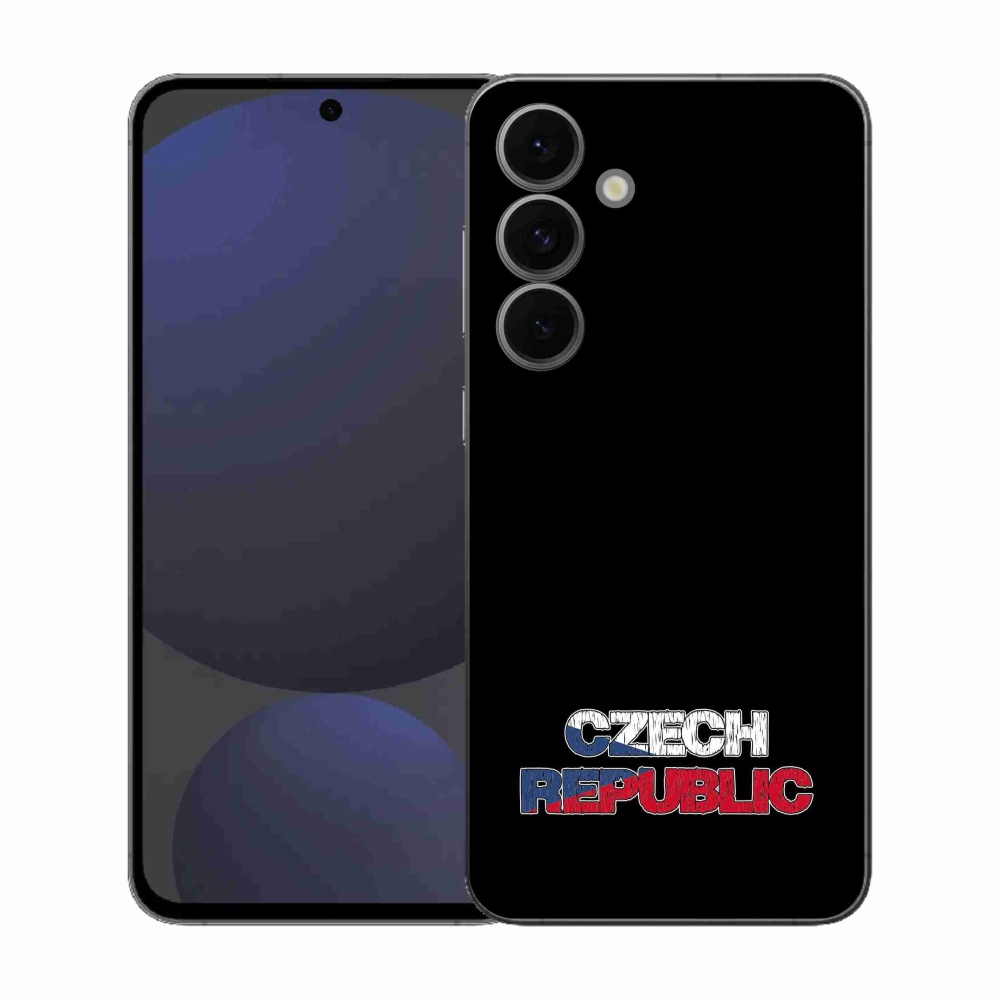 Gélový kryt mmCase na Samsung Galaxy S25 FE - Czech Republic čierne pozadie