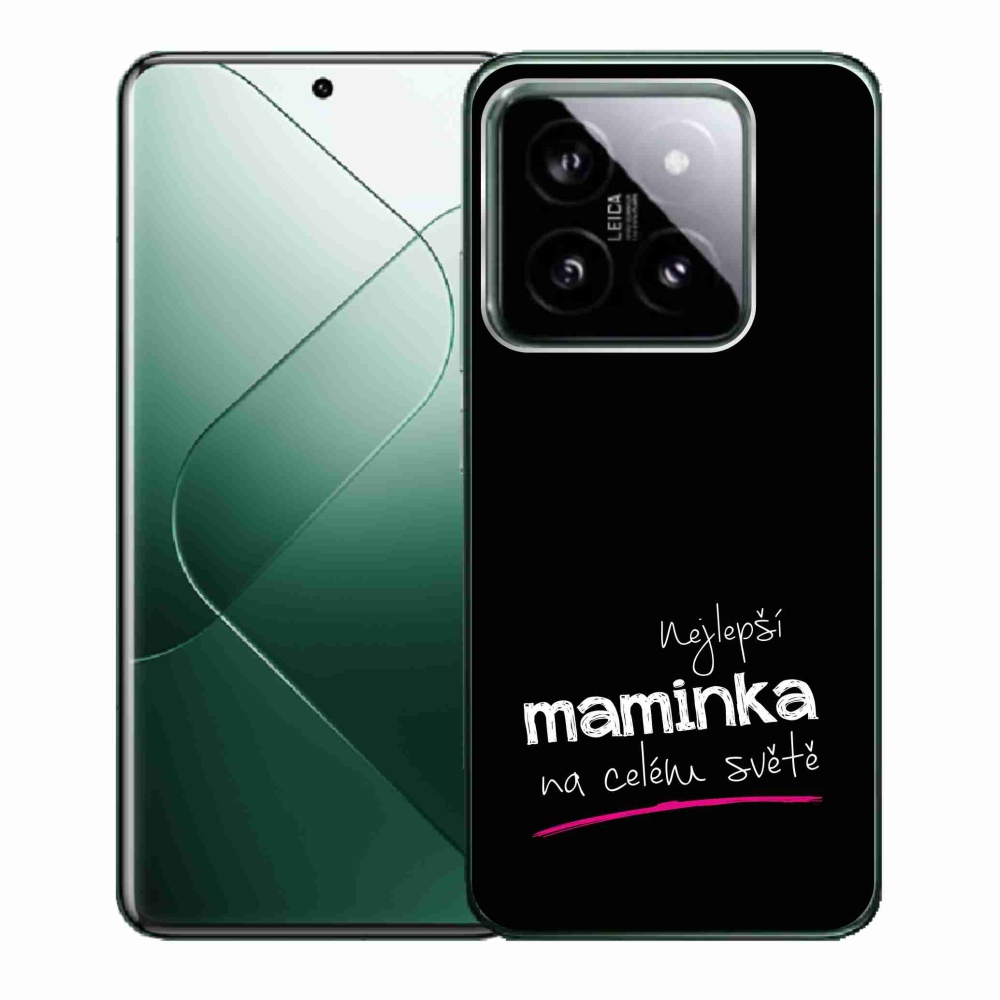 Gélový kryt mmCase na Xiaomi 14 - najlepšia mamička 4 čierne pozadie
