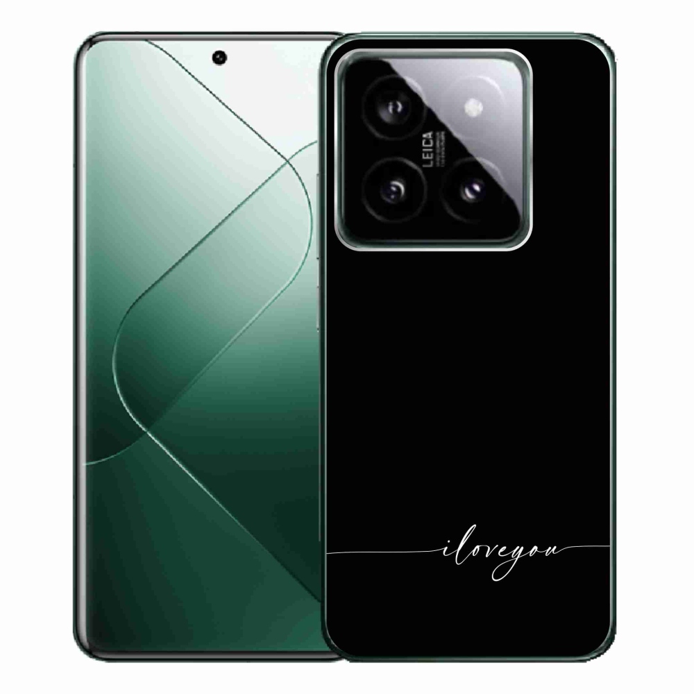 Gélový kryt mmCase na Xiaomi 14 Pro - I love you čierne pozadie