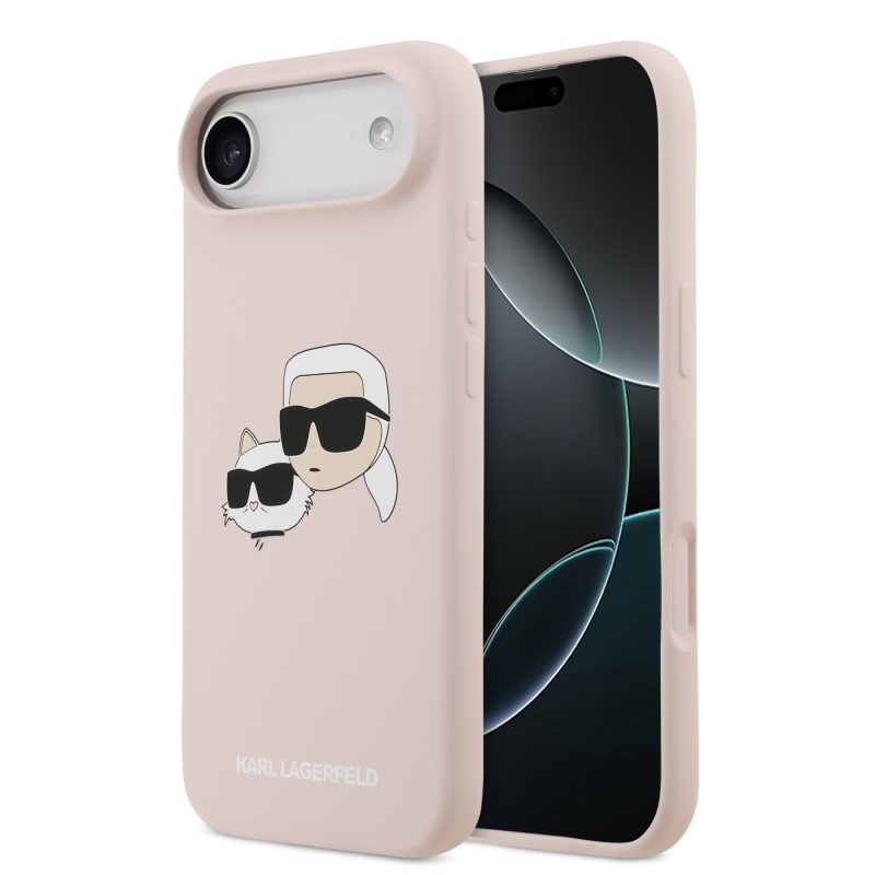 Karl Lagerfeld Liquid Silicone Double Heads MagSafe zadný kryt pre iPhone 17 Air Pink