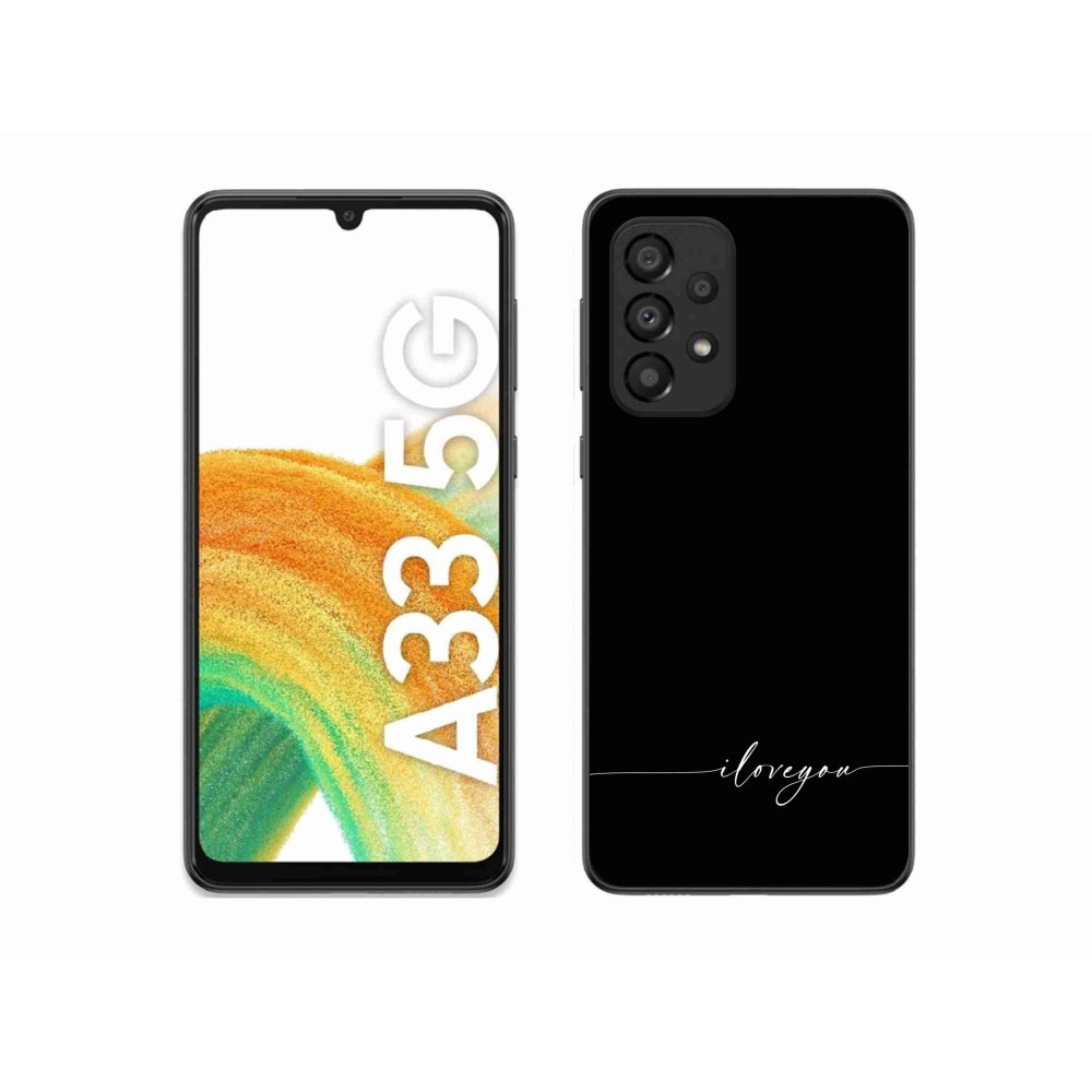Gélový kryt mmCase na Samsung Galaxy A33 5G - I love you čierne pozadie