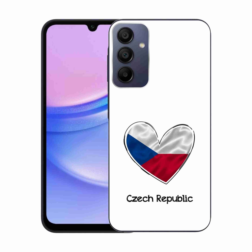 Gélový kryt mmCase na Samsung Galaxy A15 4G/5G - vlajka srdca biele pozadie