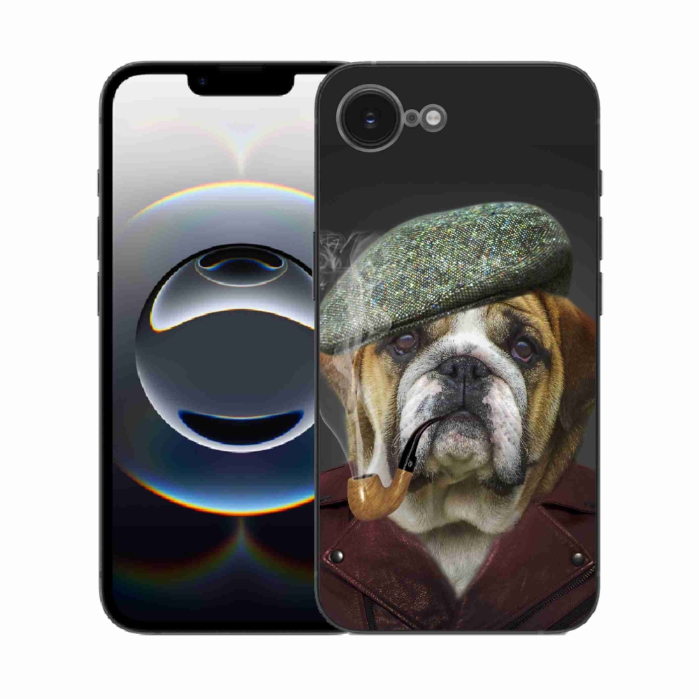 Gélový kryt mmCase na iPhone 16e - pes s fajkou