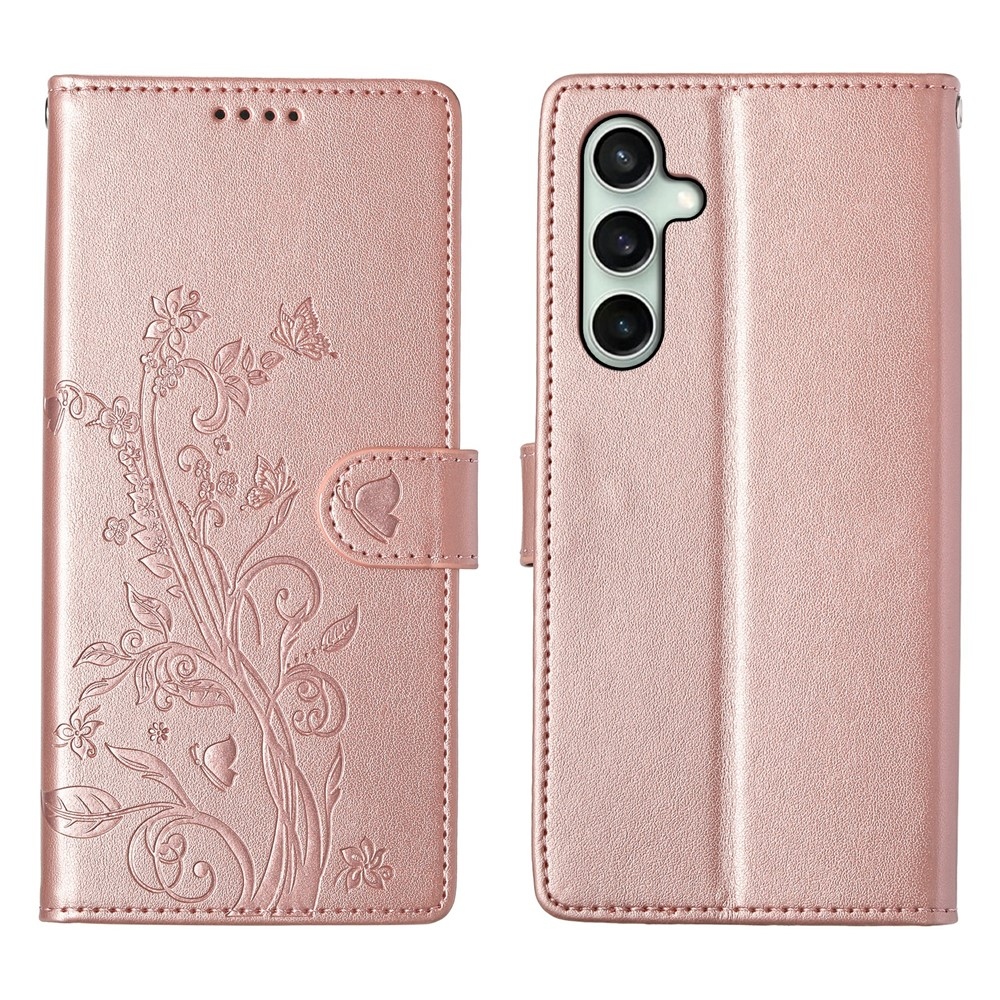 Flowers knižkové púzdro na Samsung Galaxy S25 FE - ružovozlaté