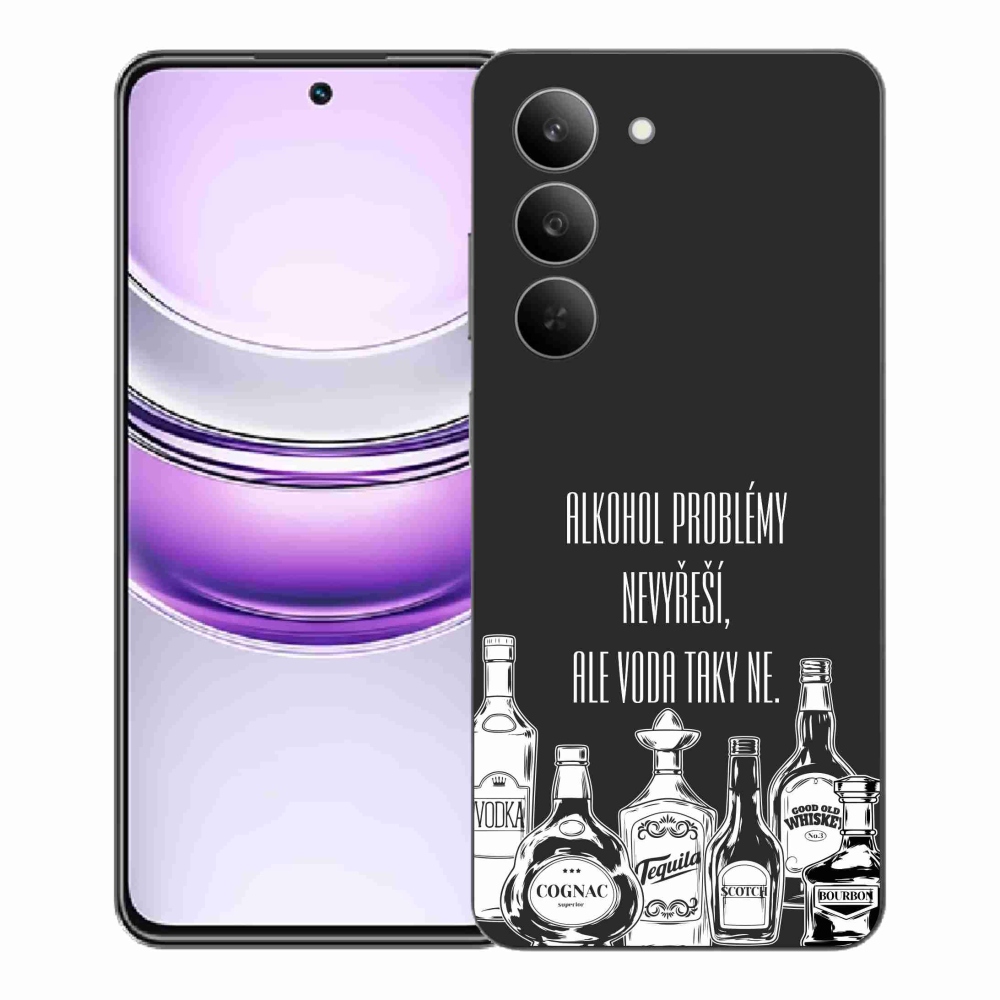 Gélový kryt mmCase na Realme 14x 5G - vtipný text čierne pozadie