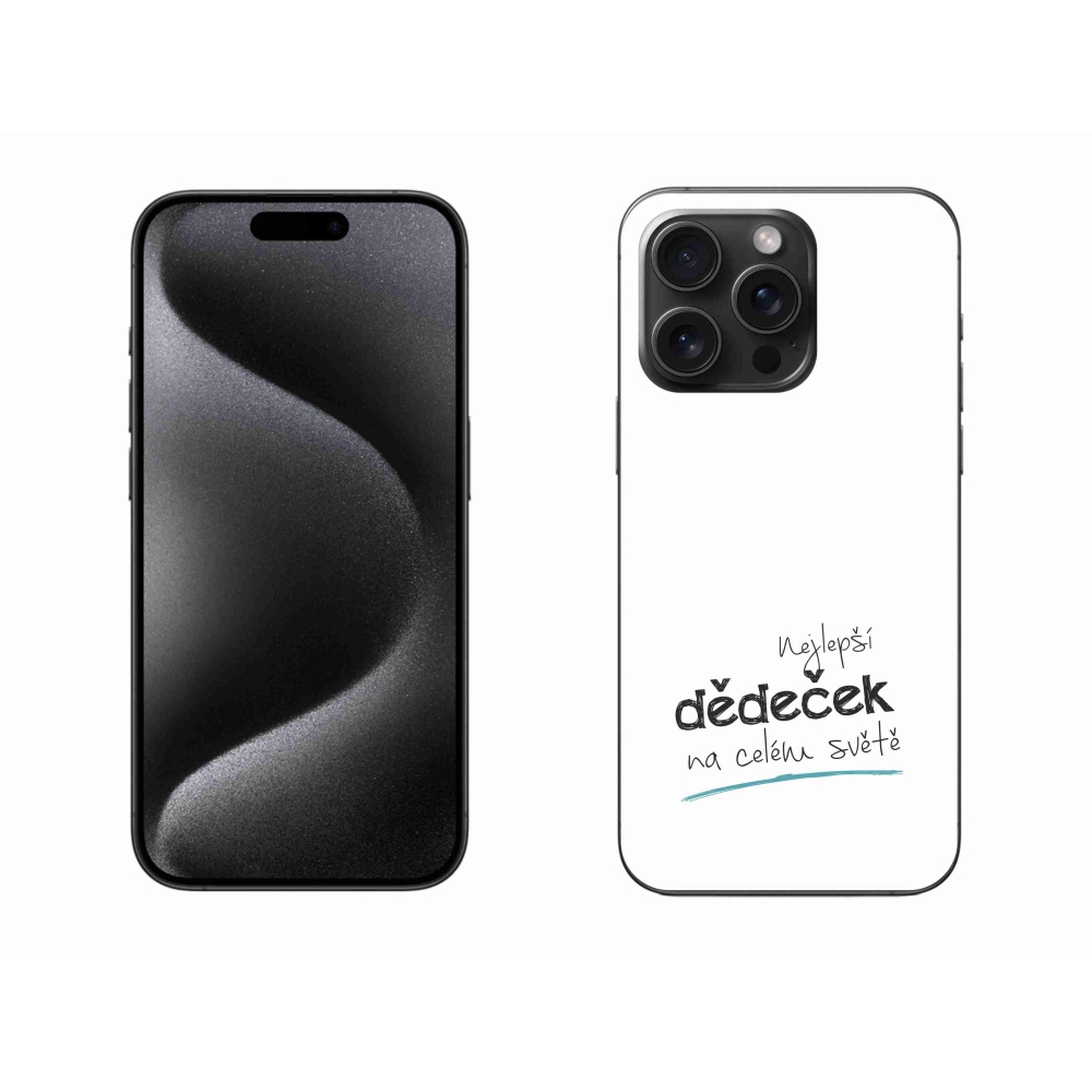 Gélový kryt mmCase na iPhone 15 Pro Max - najlepší dedko 3 biele pozadie