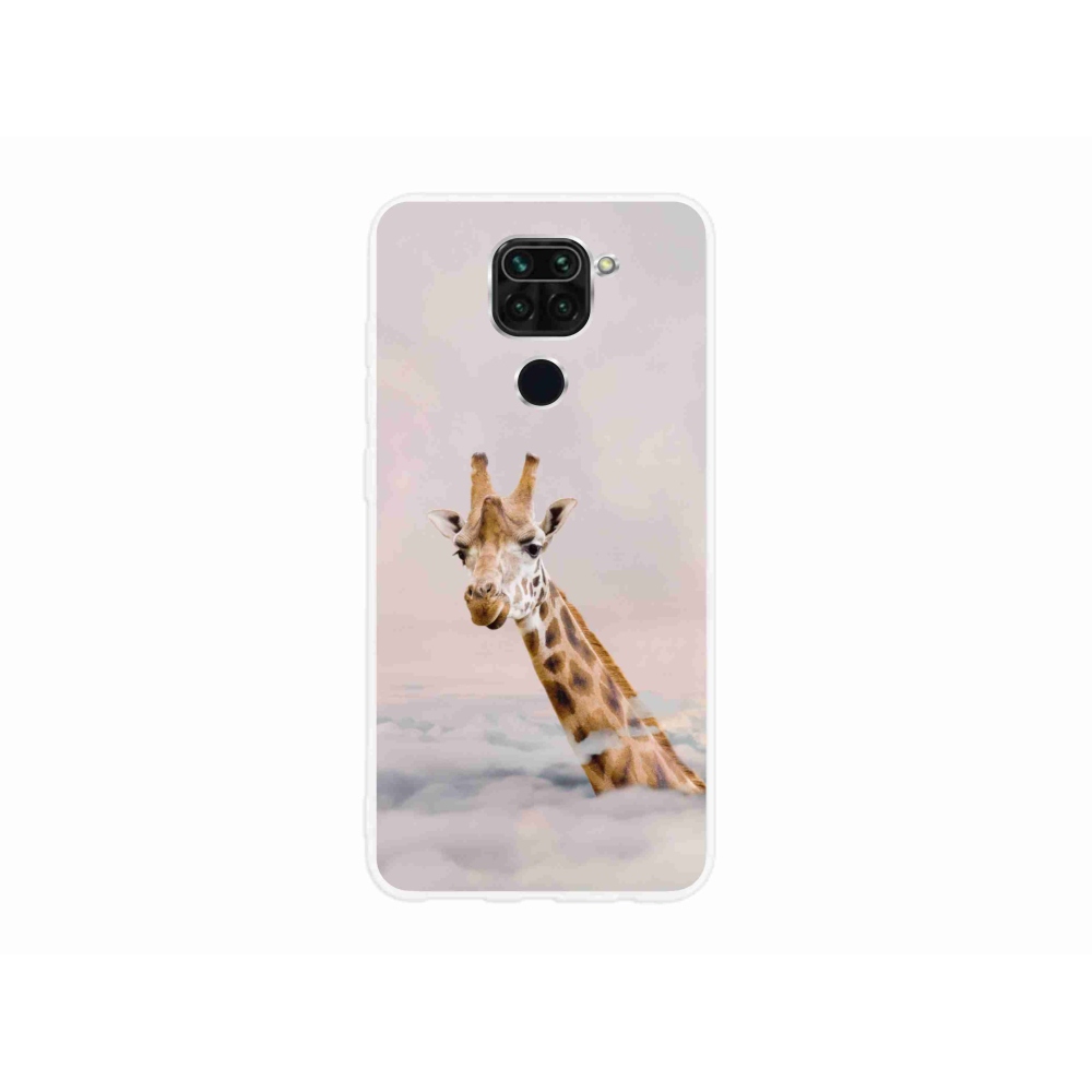 Gelový kryt mmCase na Xiaomi Redmi Note 9 - žirafa v oblacích