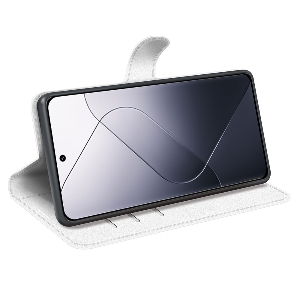 Litchi knižkové púzdro na Xiaomi 14 - biele