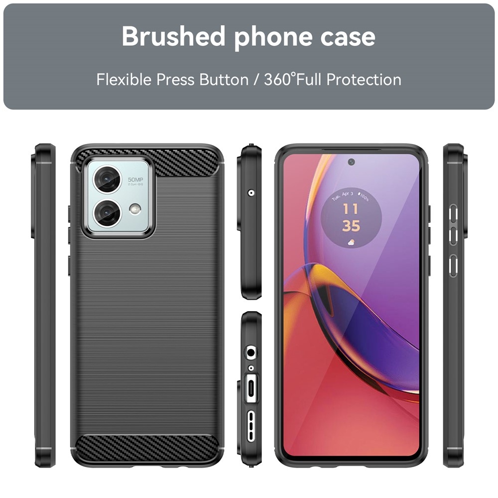 Carbon odolný gélový obal na Motorola Moto G84 5G - čierny