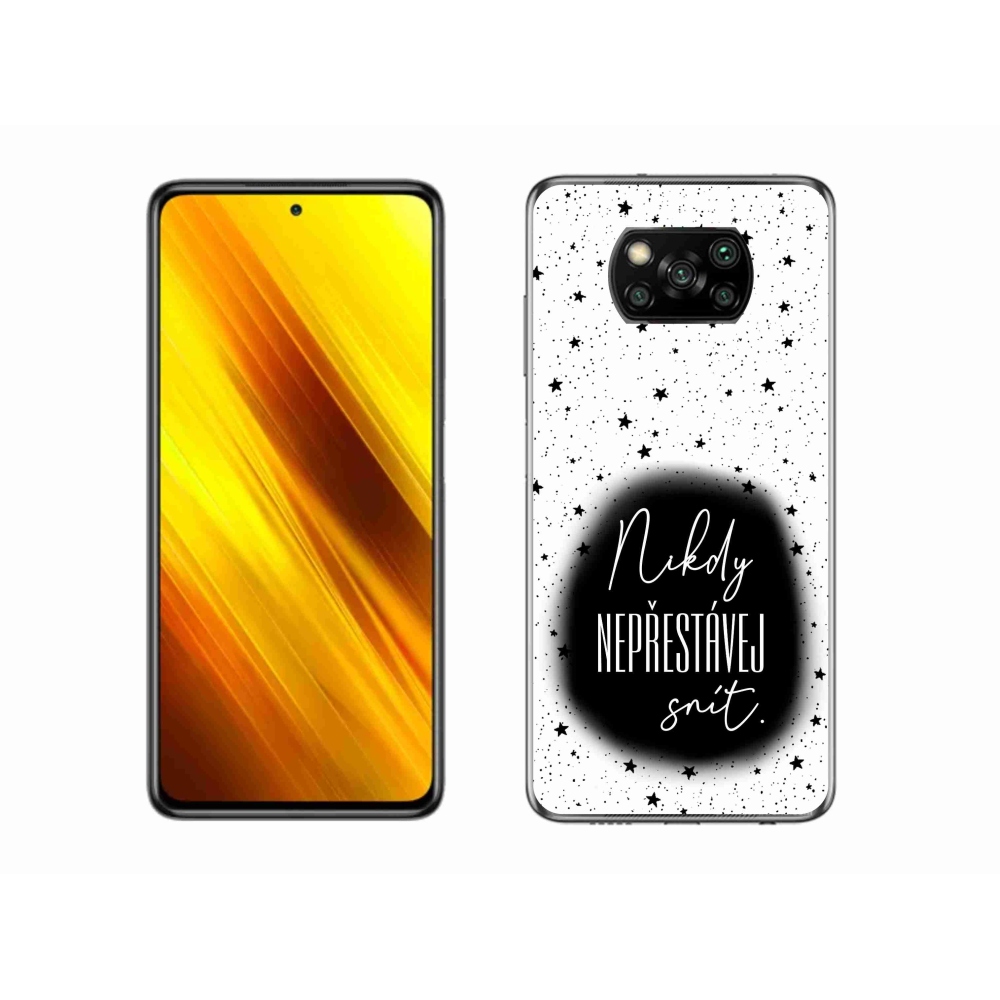 Gélový kryt mmCase na Xiaomi Poco X3 Pro - citát 1 čiernobiele pozadie