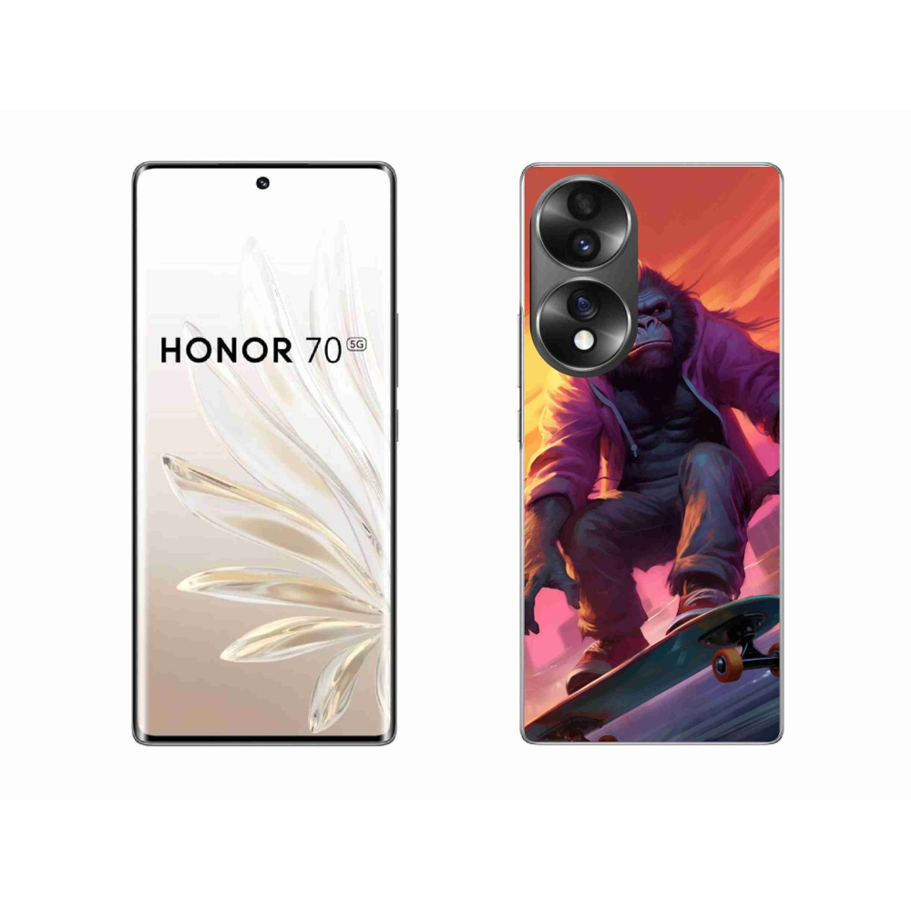 Gélový kryt mmCase na Honor 70 - gorila na skateboarde