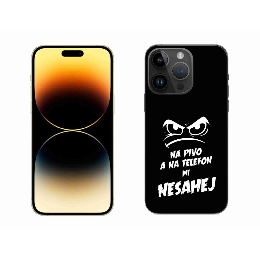 Gélový kryt mmCase na iPhone 14 Pro Max 6.7 - pivný motív 2 čierne pozadie