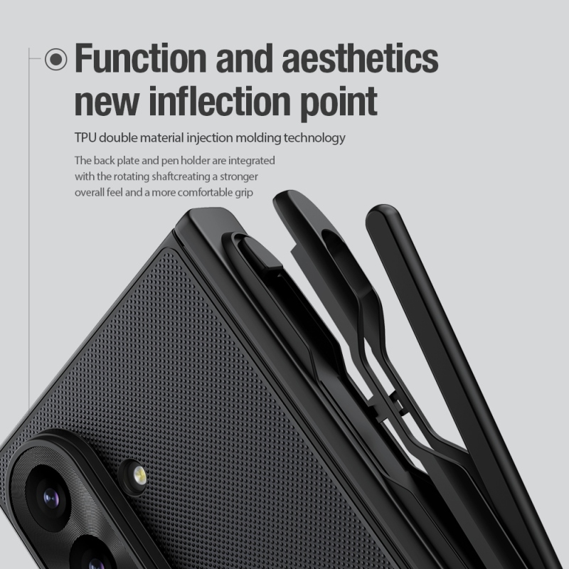 Nillkin Super Frosted FOLD Magnetic Pen Slot – zadný kryt pre Samsung Galaxy Z Fold 8 Ultra, priehľadný, čierny
