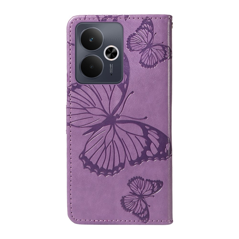 Big Butterfly knižkové puzdro na Realme 14 5G/14T 5G - fialové