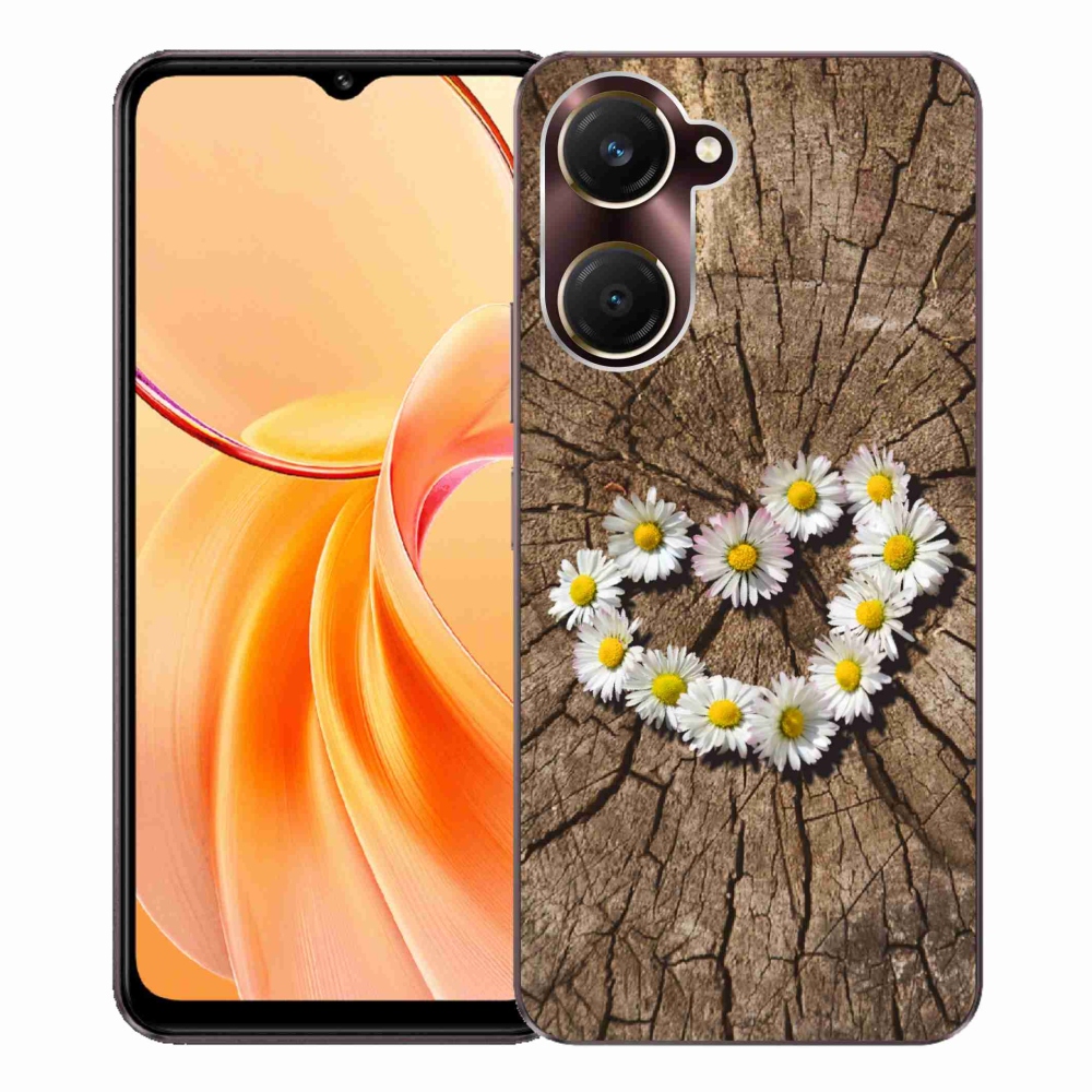 Gélový kryt mmCase na Vivo Y28s 5G - srdce z margaréty