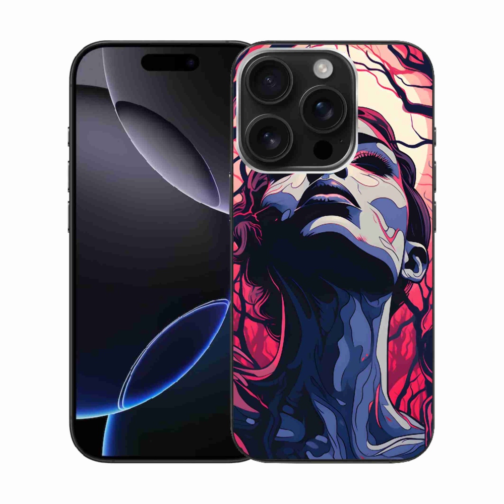 Gélový kryt mmCase na iPhone 16 Pro - abstraktná tvár