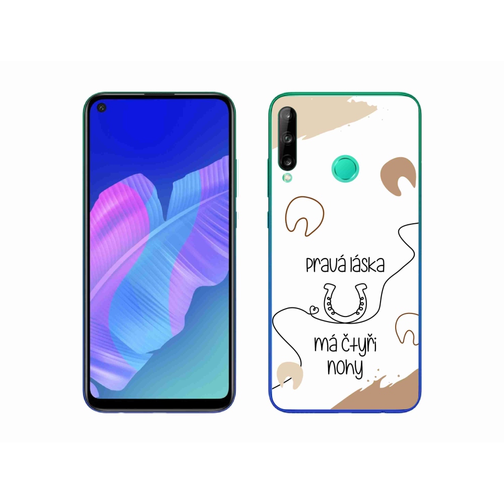 Gélový kryt mmCase na Huawei P40 Lite E - konský motív biele pozadie