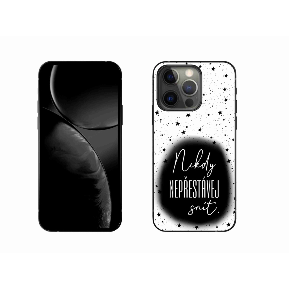 Gélový kryt mmCase na iPhone 13 Pro 6.1 - citát 1 čiernobiele pozadie