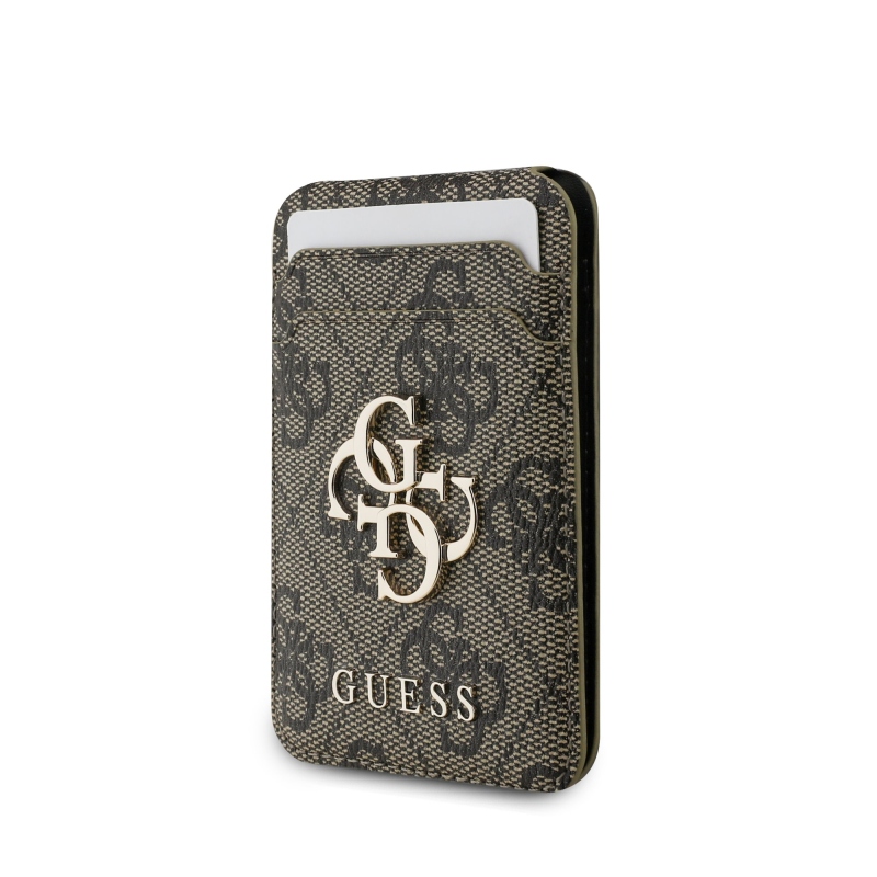 Guess 4G Metal Logo MagSafe Cardslot Peňaženka so Stojanom Brown