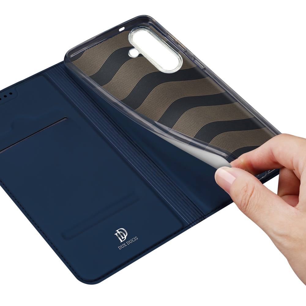 DUX knižkové púzdro na Samsung Galaxy S25 FE - tmavomodré