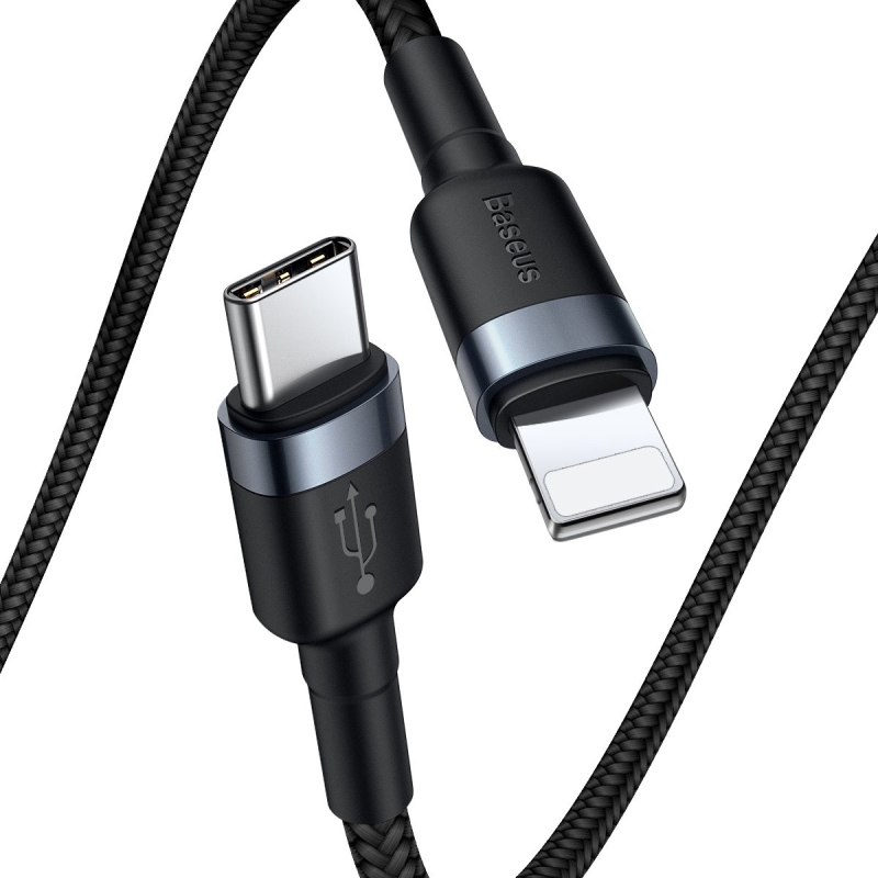 Baseus Cafule Dátový Kábel USB-C - Lighting 20W 1m Gray/Black