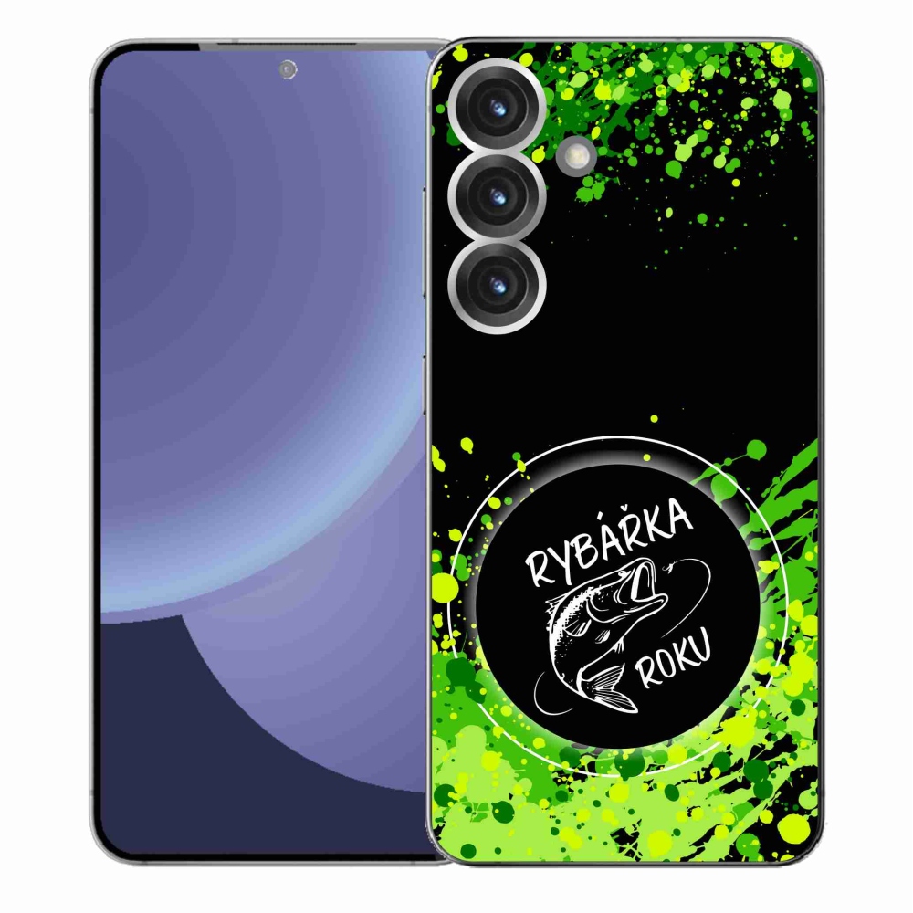 Gélový kryt mmCase na Samsung Galaxy S25+ - rybárka roku čierne pozadie