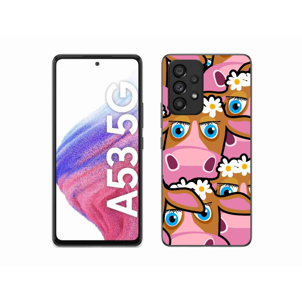 Gélový kryt mmCase na Samsung Galaxy A53 5G - kreslené kravičky