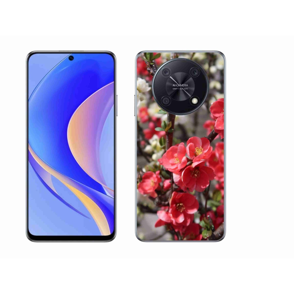 Gelový kryt mmCase na Huawei Nova Y90 - červené květy