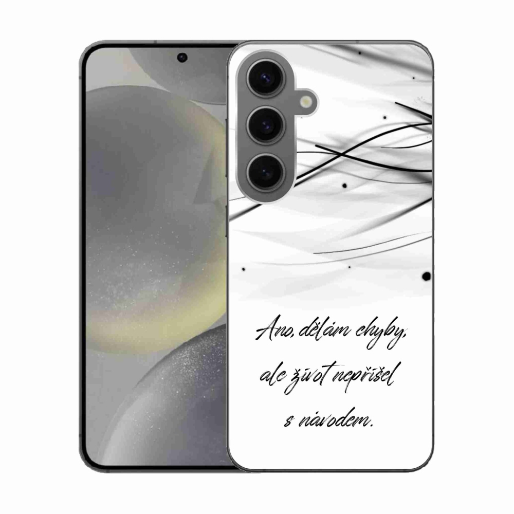 Gélový kryt mmCase na Samsung Galaxy S24 - citát biele pozadie