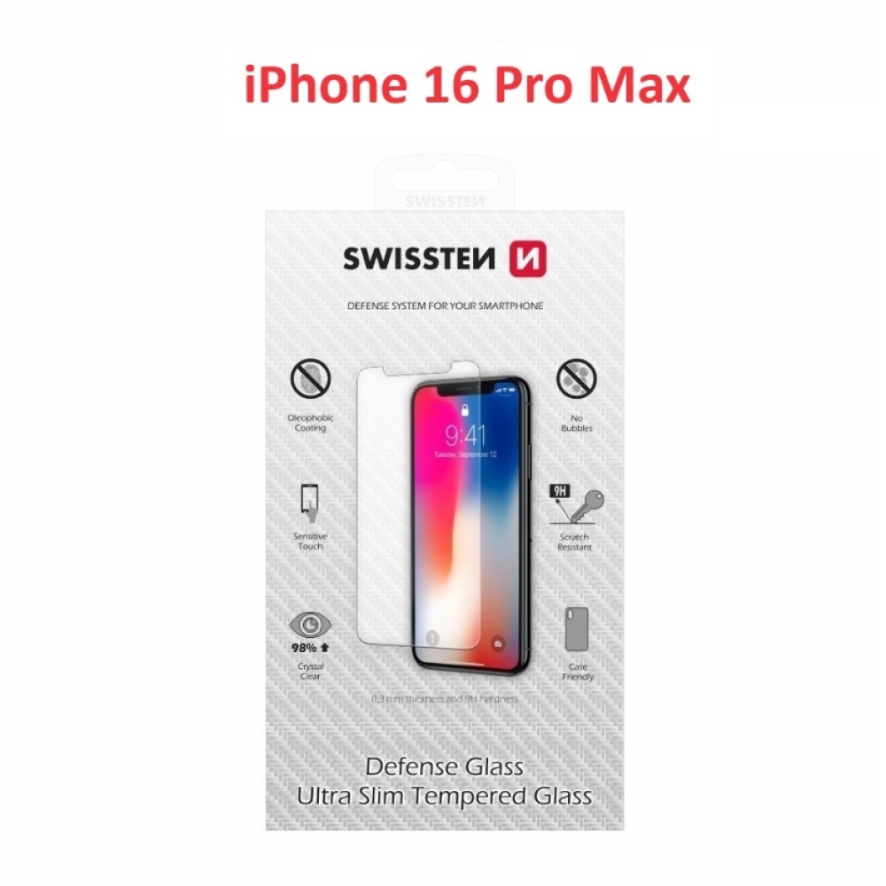 2.5D Swissten tvrdené sklo na iPhone 16 Pro Max