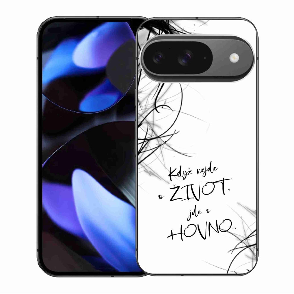 Gélový kryt mmCase na Google Pixel 9/9 Pro - vtipný text 16 biele pozadie