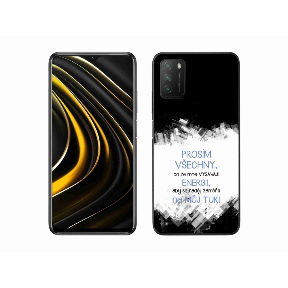 Gélový kryt mmCase na Xiaomi Poco M3 - vtipný text 1 modrý