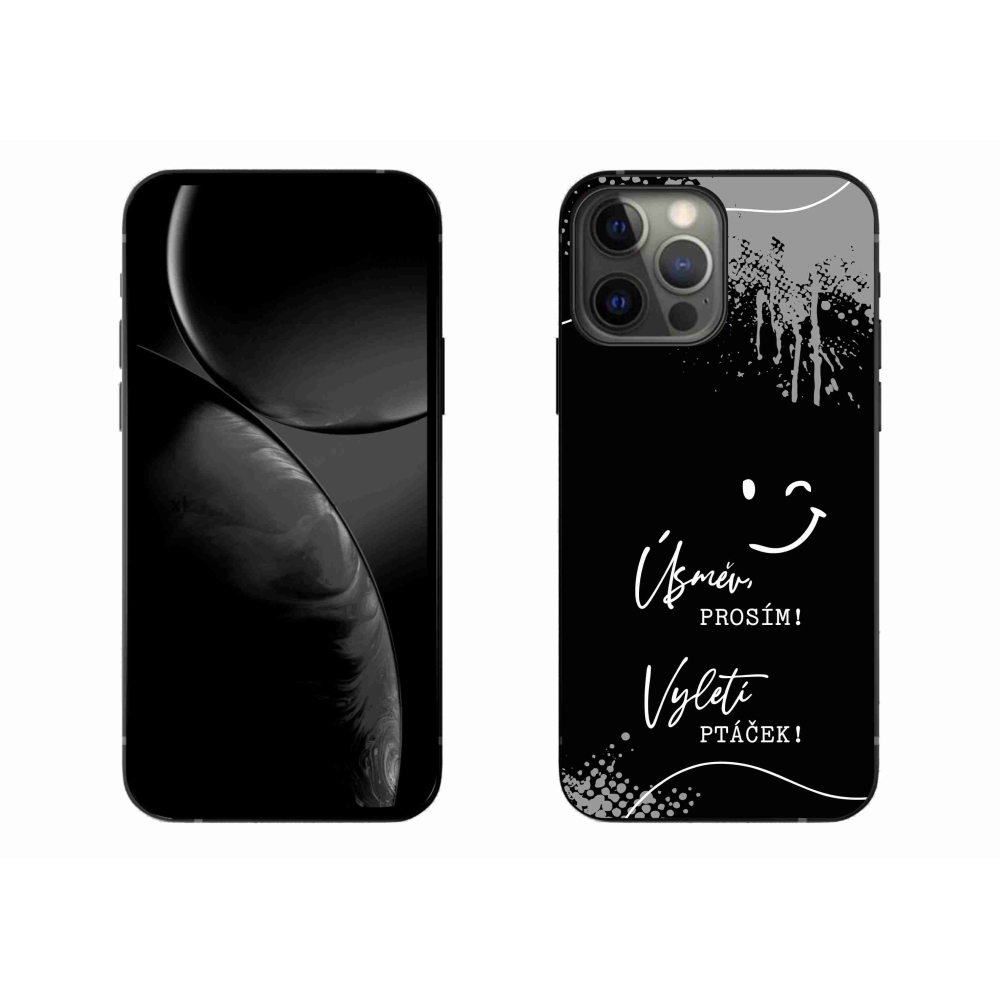 Gélový kryt mmCase na iPhone 13 Pro Max 6.7 - vtipný text 4 čierne pozadie