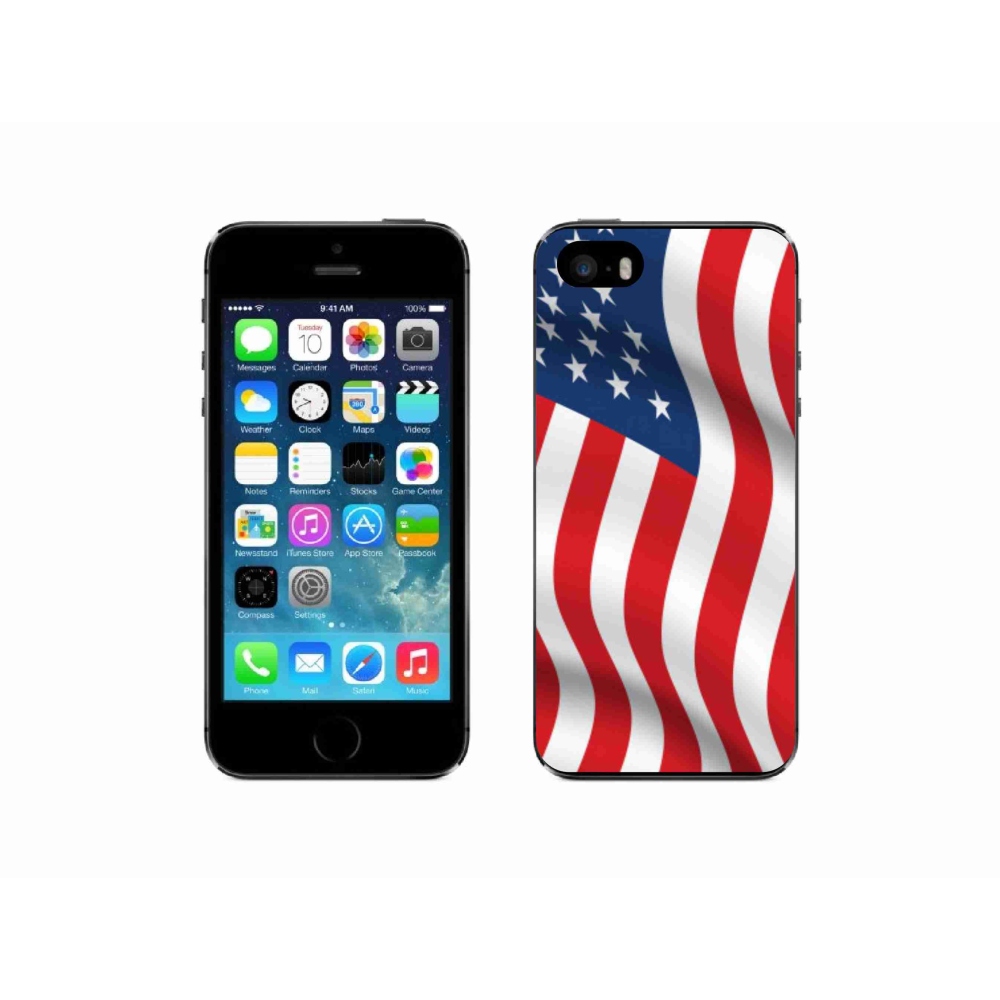 Gélový kryt mmCase na mobil iPhone SE (2016) - USA vlajka