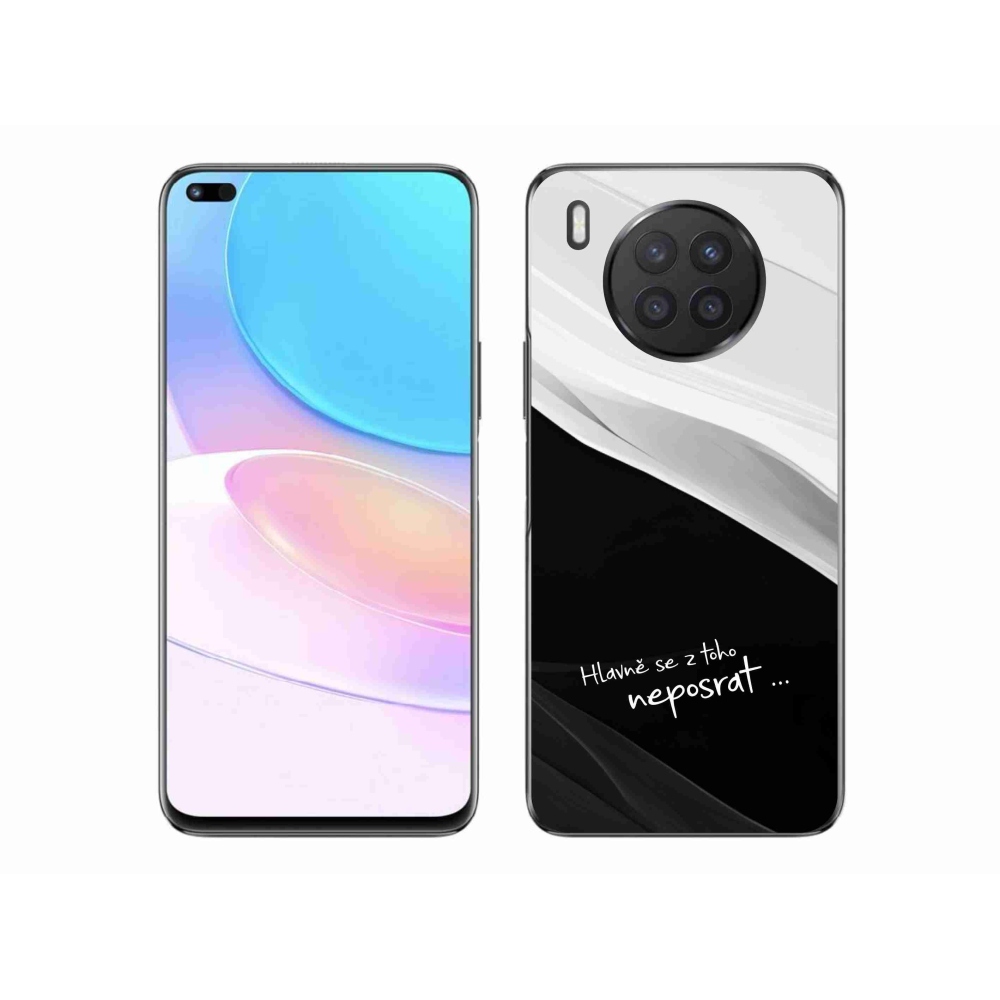 Gélový kryt mmCase na Huawei Nova 8i - vtipný text 13 čiernobiele pozadie