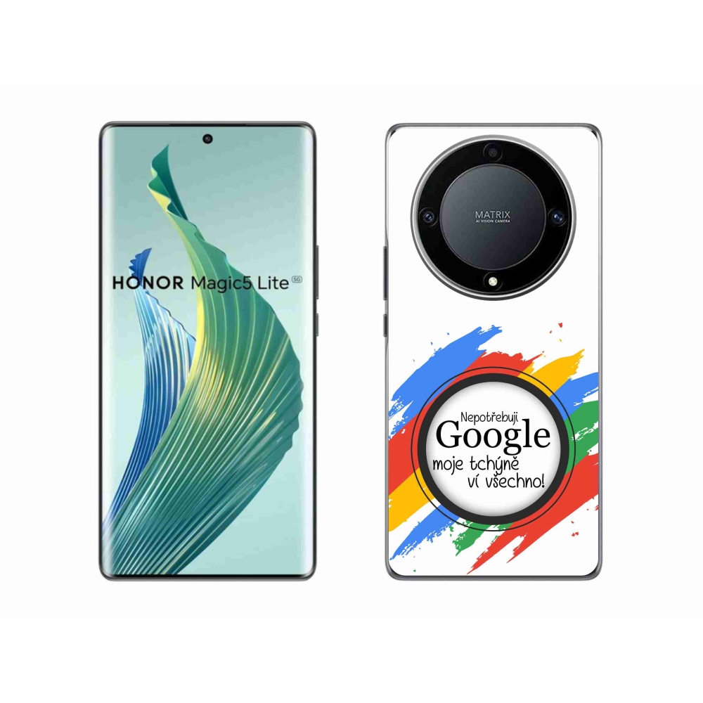 Gélový kryt mmCase na Honor Magic 5 Lite 5G - svokra vie všetko biele pozadie