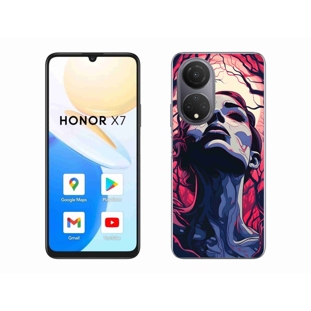 Gélový kryt mmCase na Honor X7 - abstraktná tvár